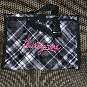 Thirty One tri fold n go makeup bathroom art travel hanging organizer